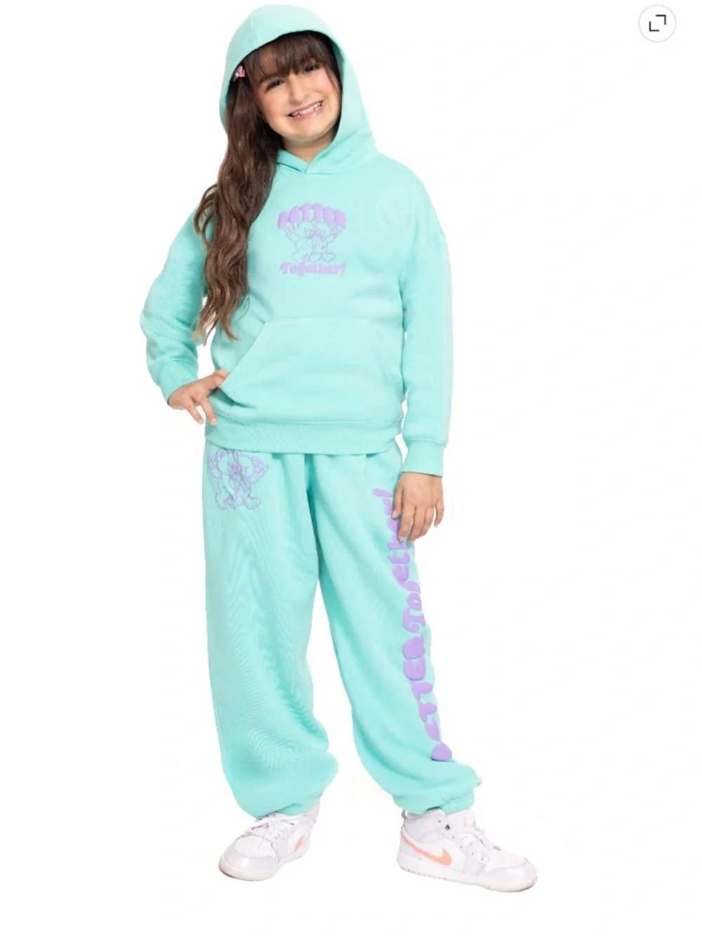Way To Celebrate Girls Surfside Blue Graphic Jogger Sweatpants Size 6/7 NWT